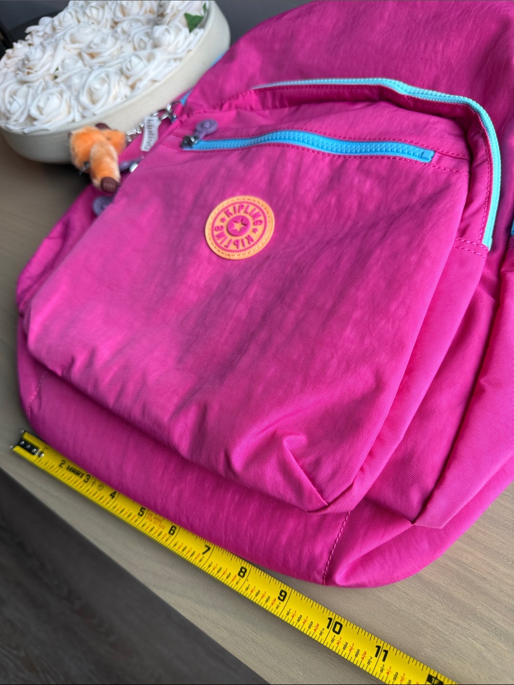Kipling Seoul Backpack Azalea Pink Color Block NWT Lightweight School Travel Bag - Picture 3 of 7